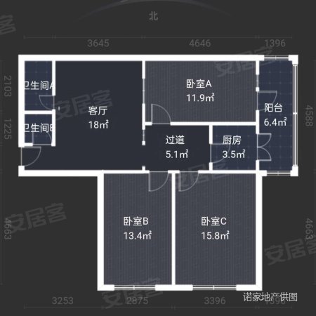 永平北街小区(永平小区)3室1厅1卫101㎡东南128万