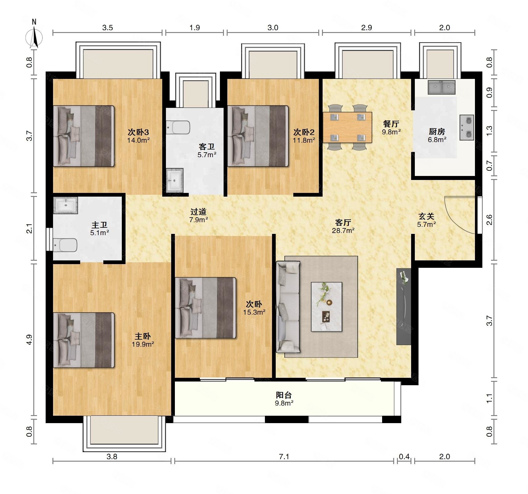 一口270 诚心出售 清水毛坯 好楼层 随时看房,复地海上海二手房,300万