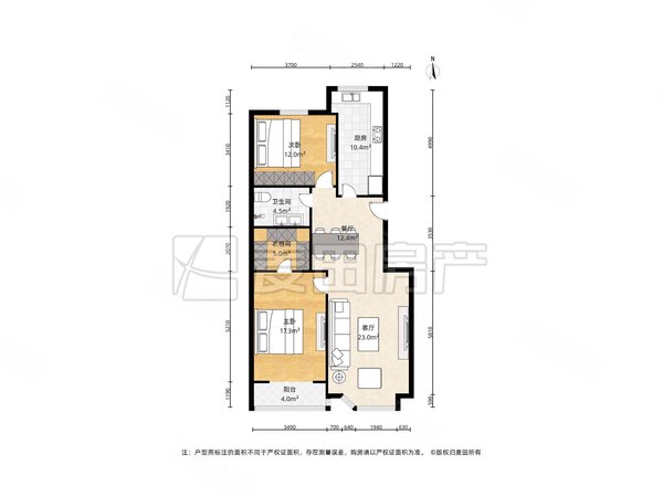 北京朝阳大望路金港国际南北通透 2室2厅 金港国际出租房源真实图片