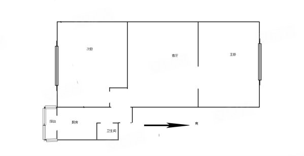 怒江里2室1厅1卫63.37㎡南北66万