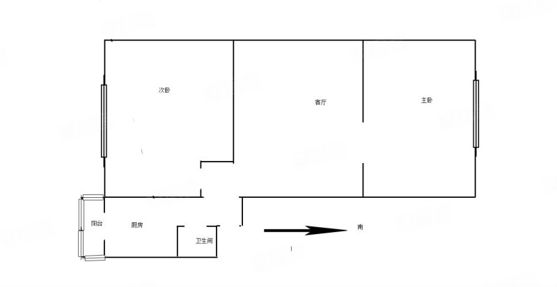 怒江里2室1厅1卫63.37㎡南北66万