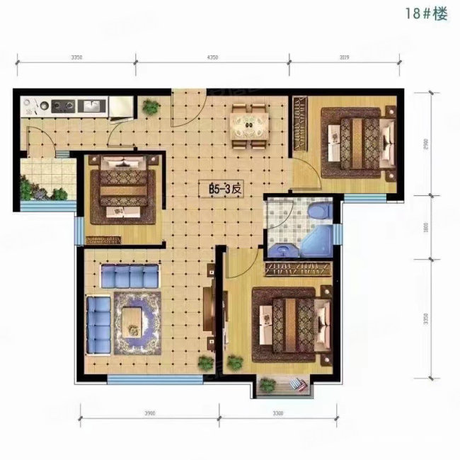 君和广场3室2厅1卫94㎡南82万