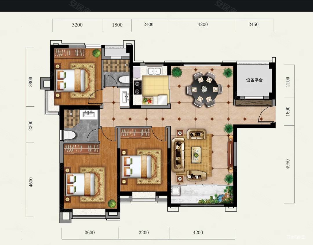 恒大山水城|青兰高速公路3室2厅2卫105平方米