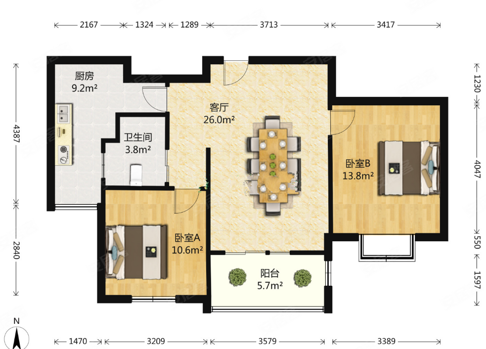 215和平广场万科物业恒盛豪庭2卧客厅朝南置换诚卖