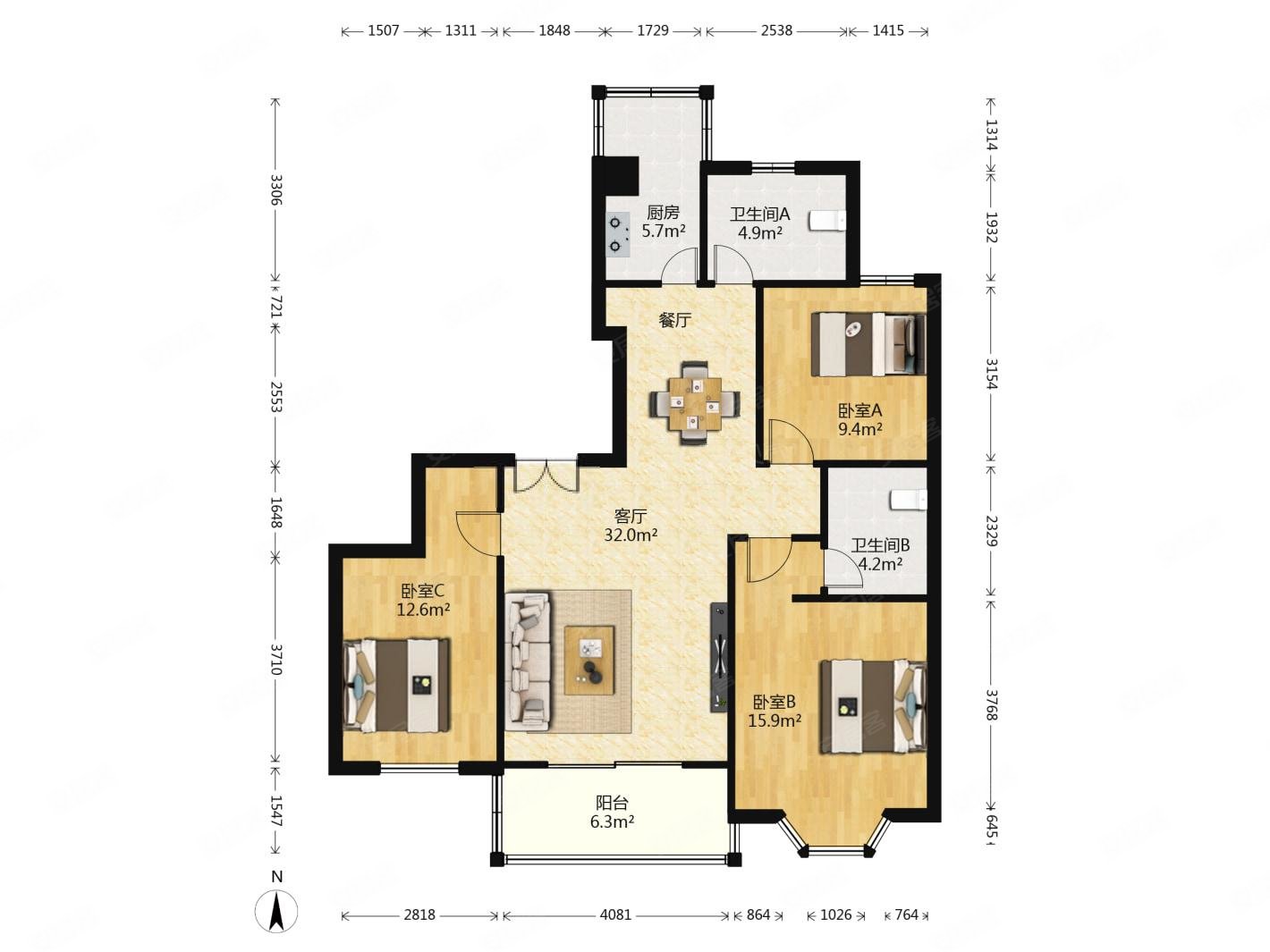 宏图香榭里购物方便南向采光好近地铁有电梯满五