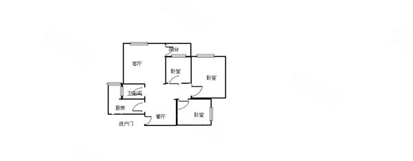 鹤鸣花苑3室2厅1卫97㎡南48万