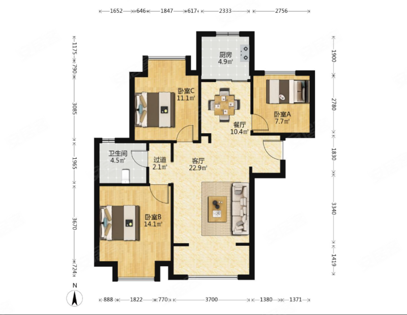 光明领尚 精装108平198万 诚心出售 近地铁 生活方便