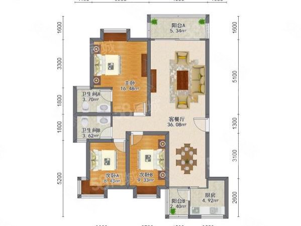 多图 富盈加州阳光花园 横岗水库租房 加州阳光花园精装3房带车位承租 随时看房 厚街租房 东莞58安居客