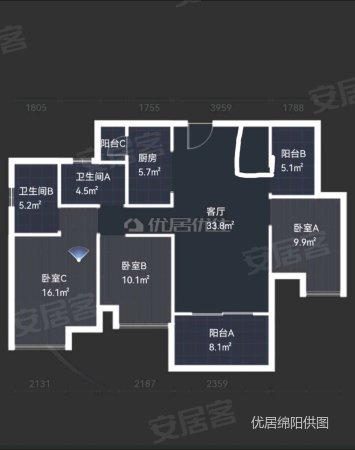 温莎国际社区4室2厅2卫123㎡南北120万