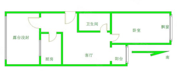 舜泽园1室1厅1卫58.23㎡南北110万