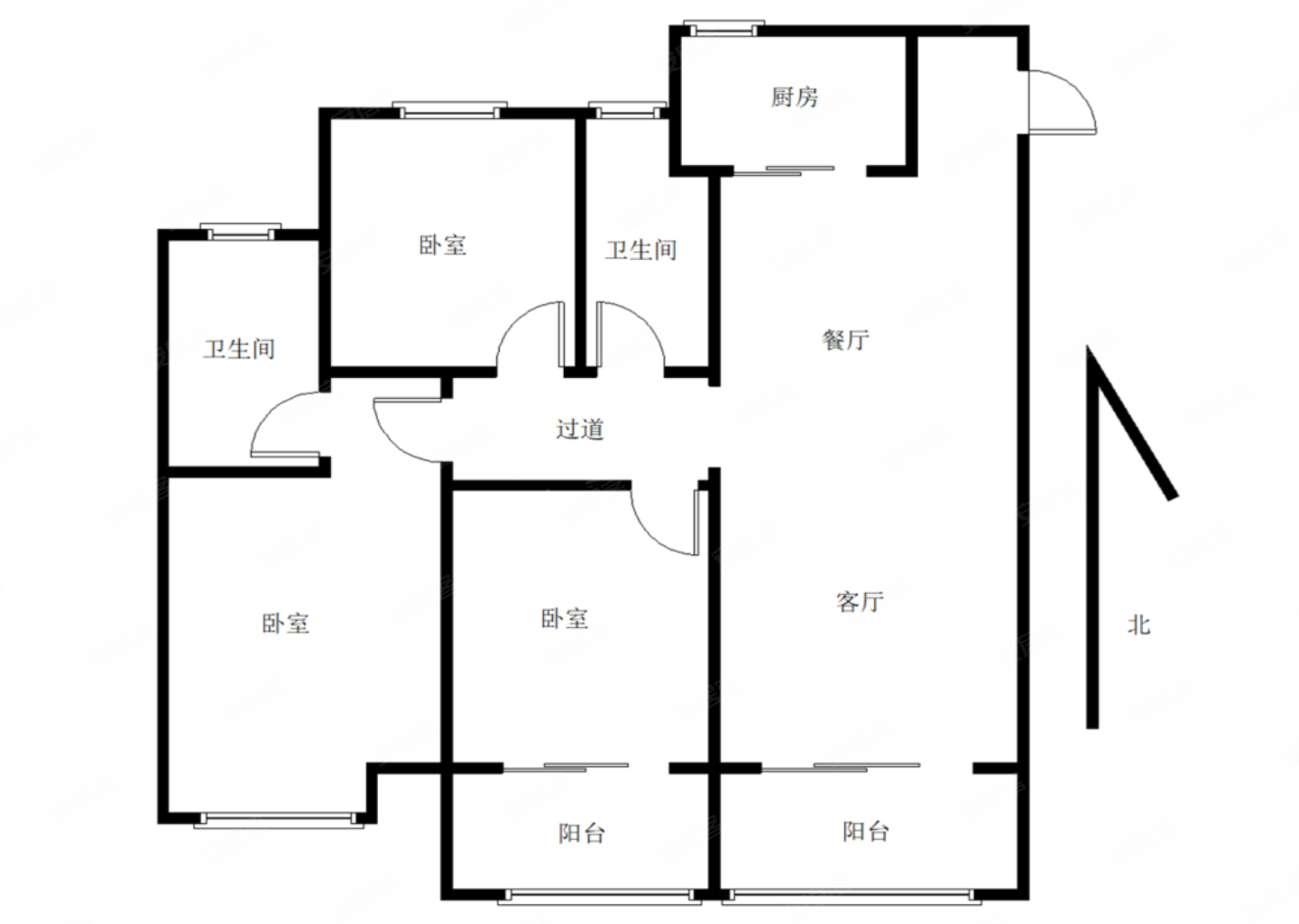新城吾悦广场(东区)3室2厅2卫118.1㎡南102万