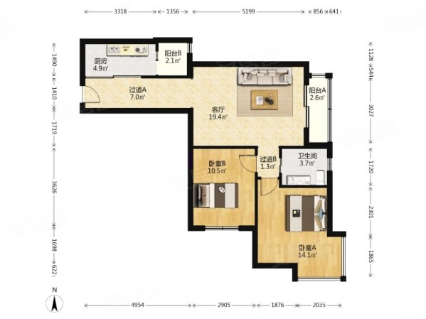 三环新城7号院2室1厅1卫92.62㎡东南520万