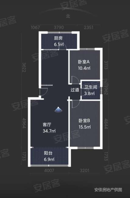 外运小区2室2厅1卫98㎡南北57.8万