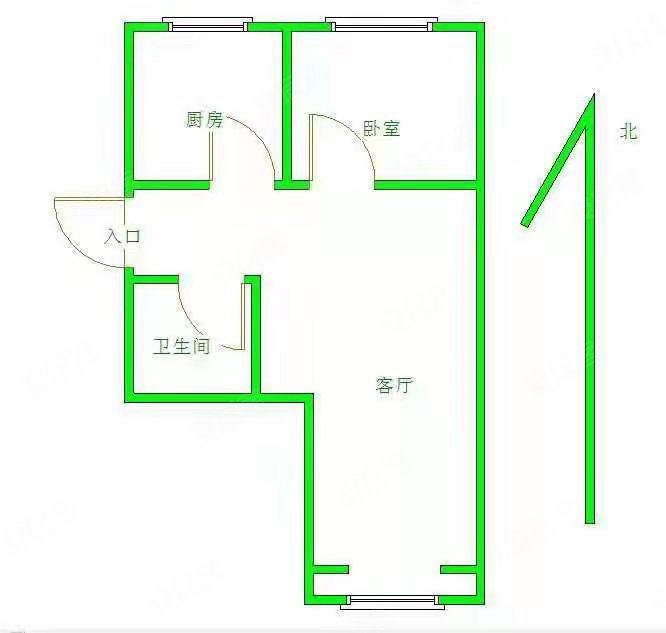 爱心公寓1室1厅1卫63㎡南北25.5万