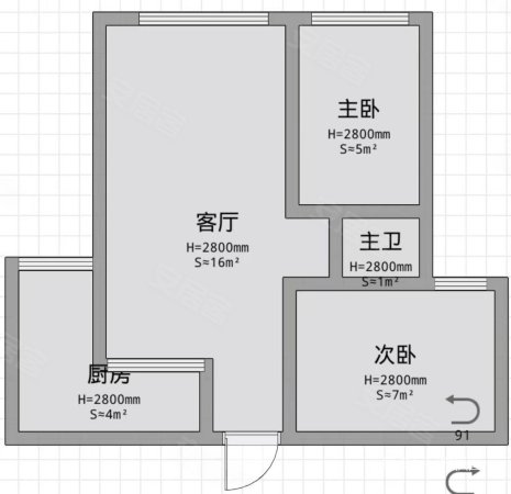 城关花园(A区)2室1厅1卫94.33㎡东西100万