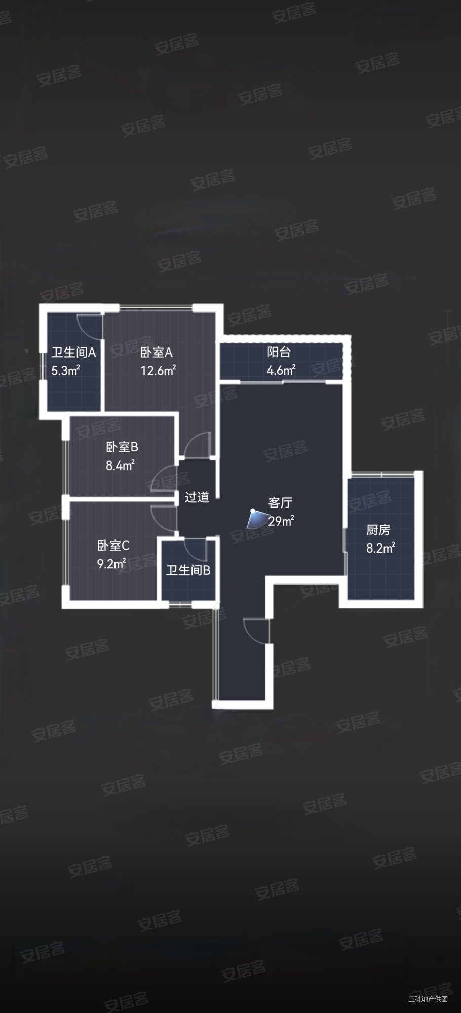 曼哈顿城(一期)3室2厅2卫108㎡东南76万