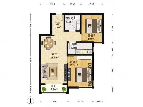 杭州上城景芳三堡北苑4号线景芳地铁站三堡北苑精装朝南两室市民银泰