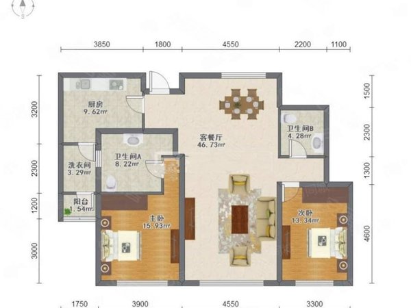 沈阳沈河五爱街雅颂居雅颂居 2室2厅2卫