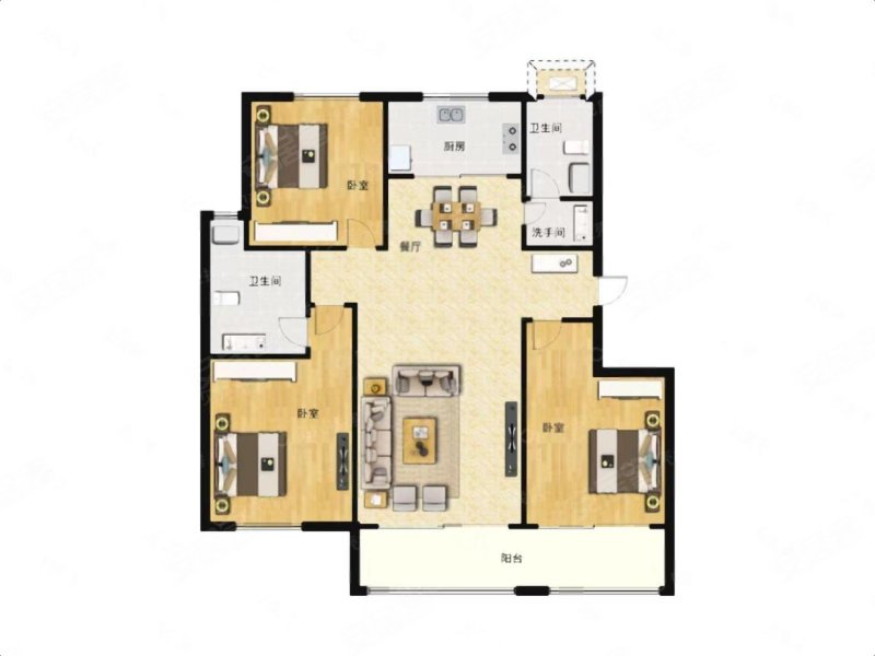东原阅境3室2厅2卫96㎡南北175.8万