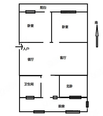 浣笔泉小区3室2厅1卫88.88㎡南北98万