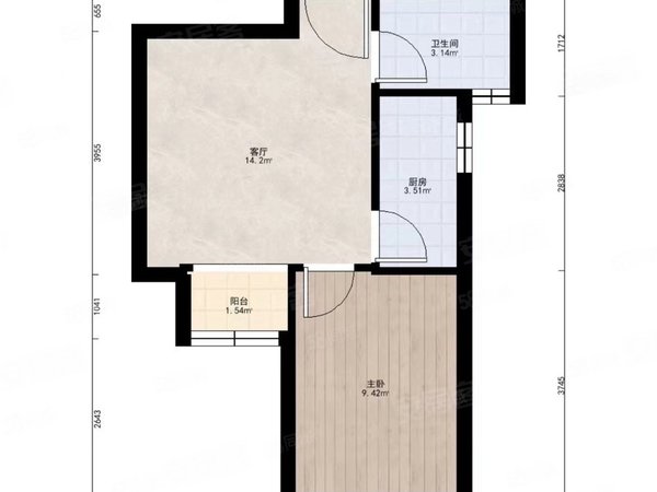 石门新居南向精装修一居室带阳台,朝阳租房-北京58安居客