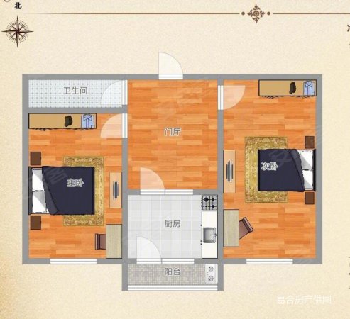 南厂住宅(北区)2室1厅1卫51.6㎡南100万