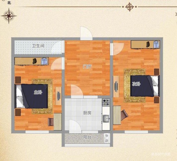 南厂住宅(北区)2室1厅1卫51.6㎡南100万