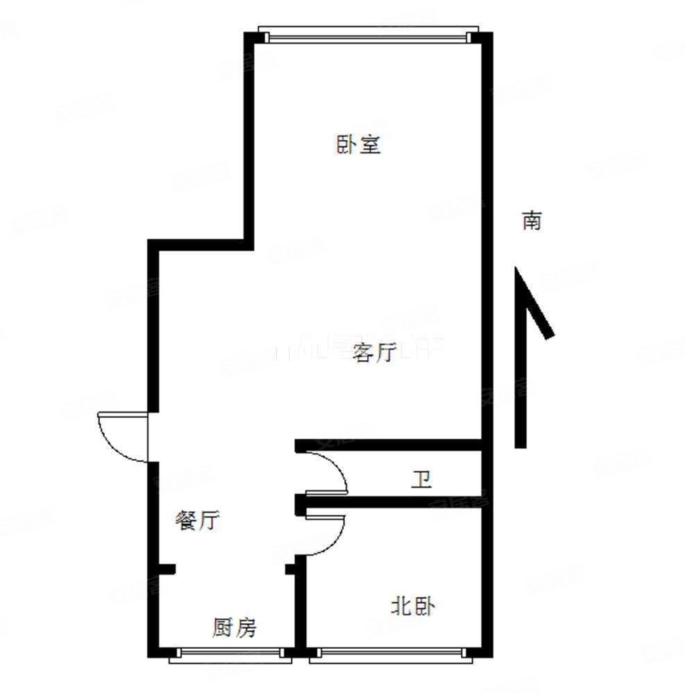 玫瑰园2室1厅1卫79.09㎡南北54.8万