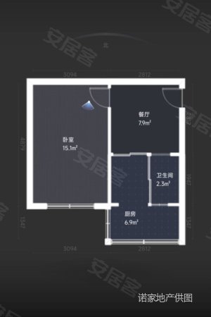 洛川街小区1室1厅1卫41.5㎡南126万