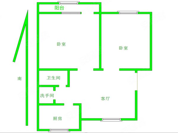 73平方米,第四离职干部休养所二手房,56万,2室1厅,1卫,73平米