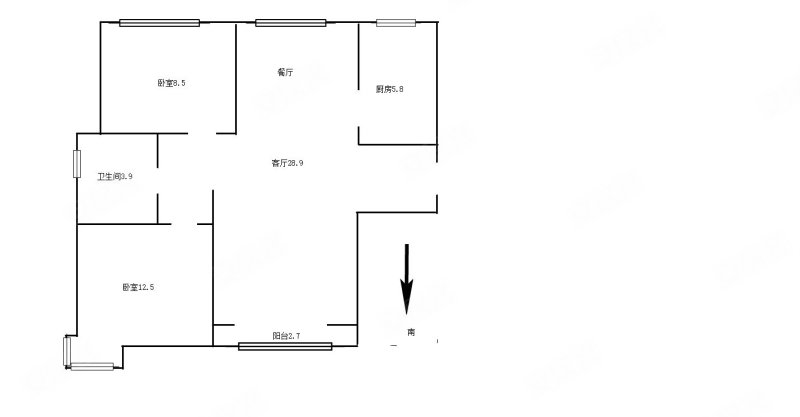 瑞庭凤苑2室2厅1卫91.61㎡南北275万