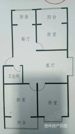 富达园(一区)3室2厅1卫107㎡南北38.8万