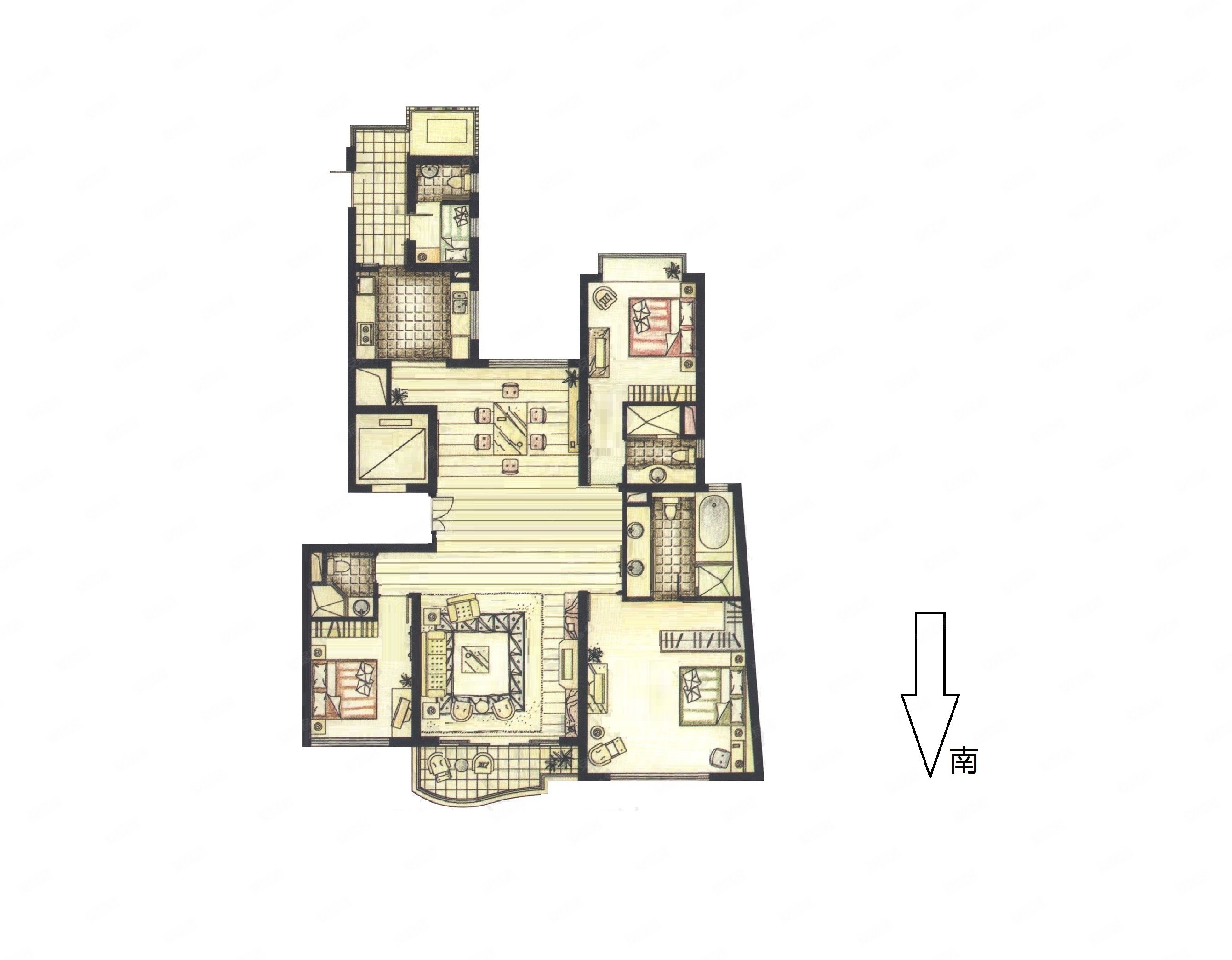 世茂湖滨花园(公寓住宅)3室2厅3卫213.93㎡南北2680万