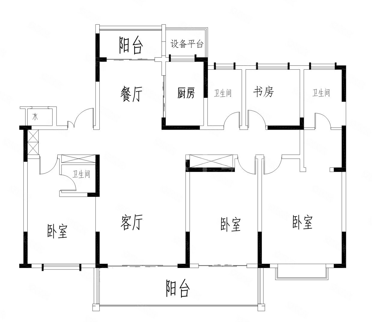 汉润府大平层一梯一户195w老证