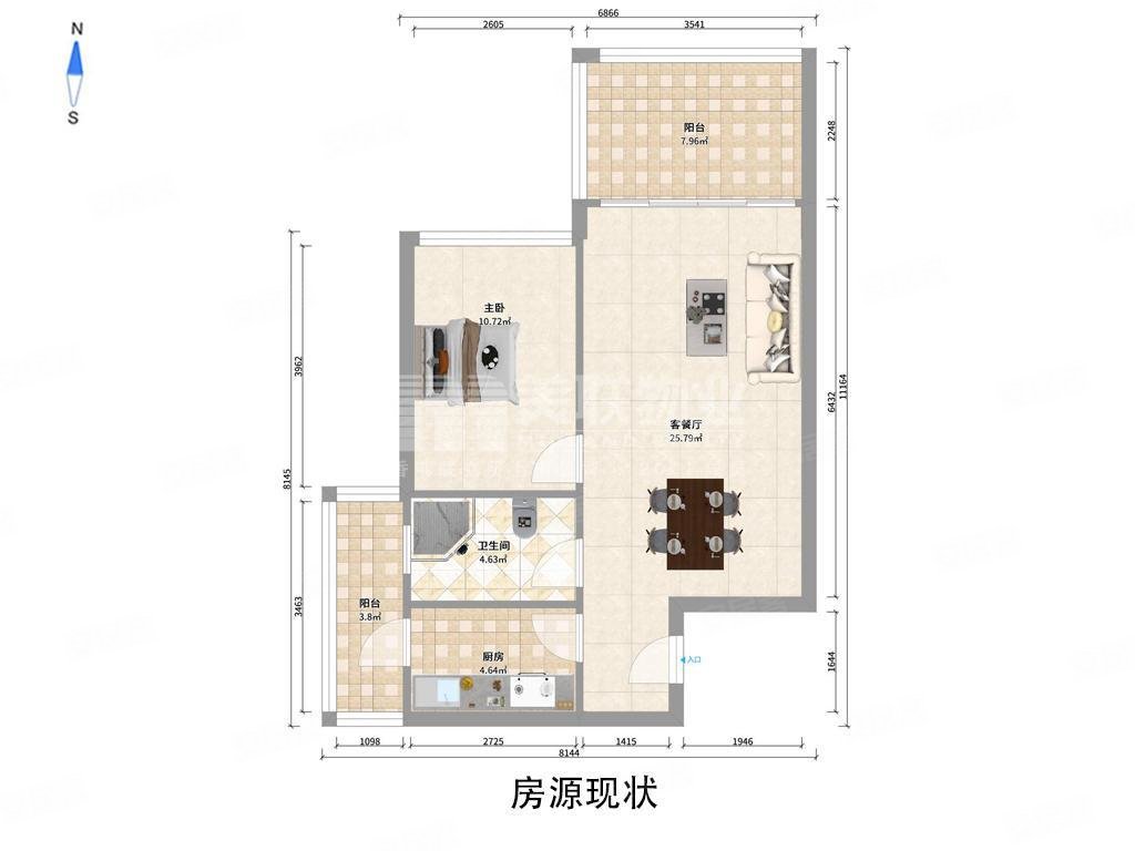 钥匙房百仕达东郡厅出阳台楼层好叁佰万价格好谈
