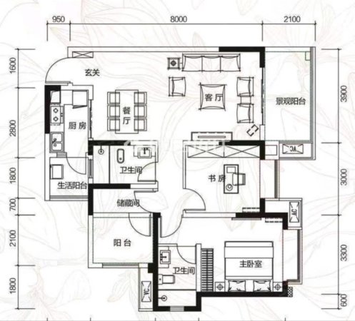 邦泰天誉(东区)3室2厅2卫124㎡南北102.8万