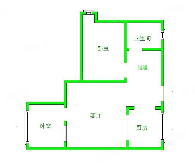 文昌花园 2 房  48.5 方 近地铁 交通便利 繁华地段