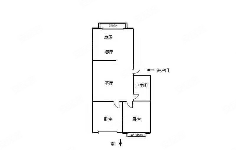 华侨城纯水岸2室1厅1卫88.14㎡南北48万