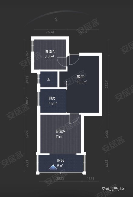 建邺路住宅小区2室1厅1卫59.22㎡南北190万