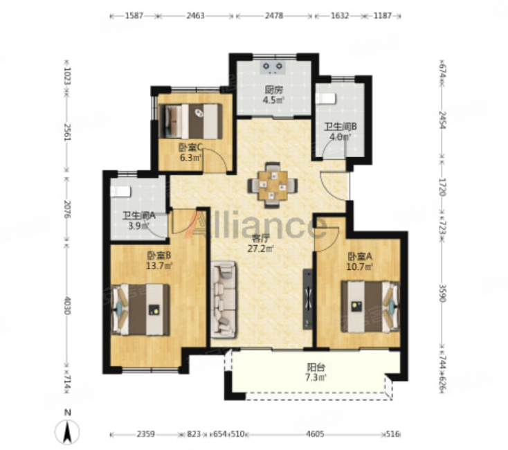 (急售)青山湖科技城越秀星悦城 电梯洋房有车位 南北通透