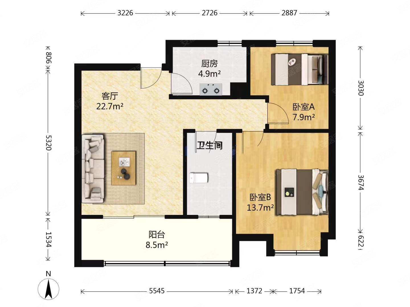 套二户型!送车位!近地铁口!保利海上罗兰!