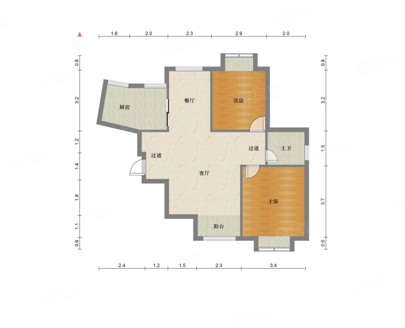 明珠家园 94平 通透两房