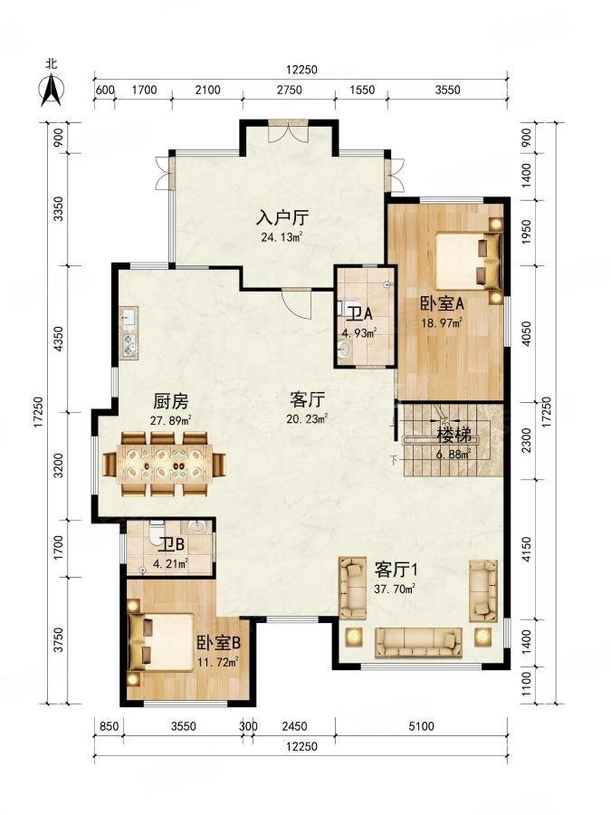 中国院子5室4厅6卫376.37㎡东3950万