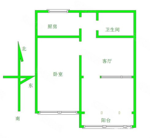 五十亩地2室1厅1卫54㎡南北98万