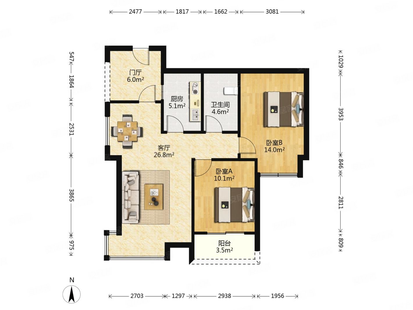 广厦天都城蓝调公寓商品房小区新高楼层视野无遮挡满五