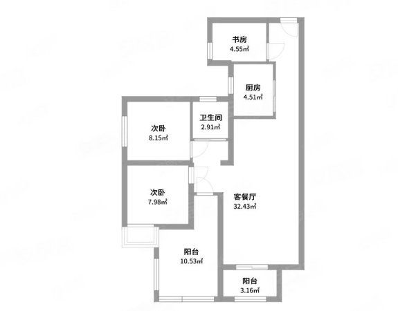 南璟滨江书苑3室2厅1卫94.75㎡南北52万