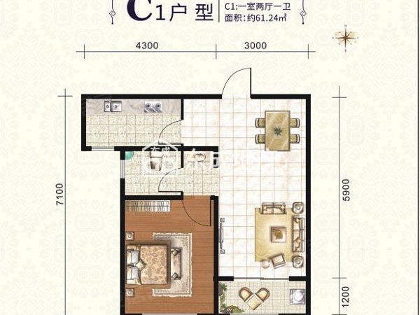滦南邢庄子新村领秀嘉园精装一室,家具家店全新,小区方便停车,出租