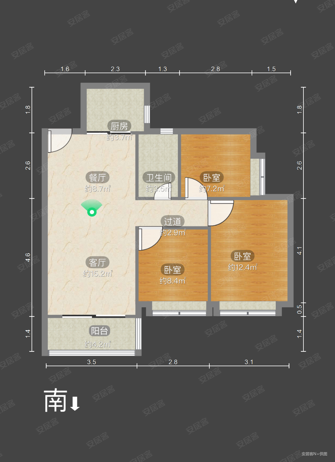 华发城建未来荟3室2厅1卫89.58㎡南220万