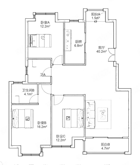 户型 户型图 平面图 578_681
