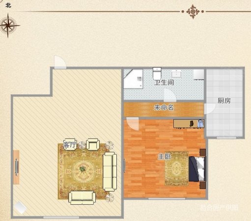 国惠村1室1厅1卫68.16㎡南205万